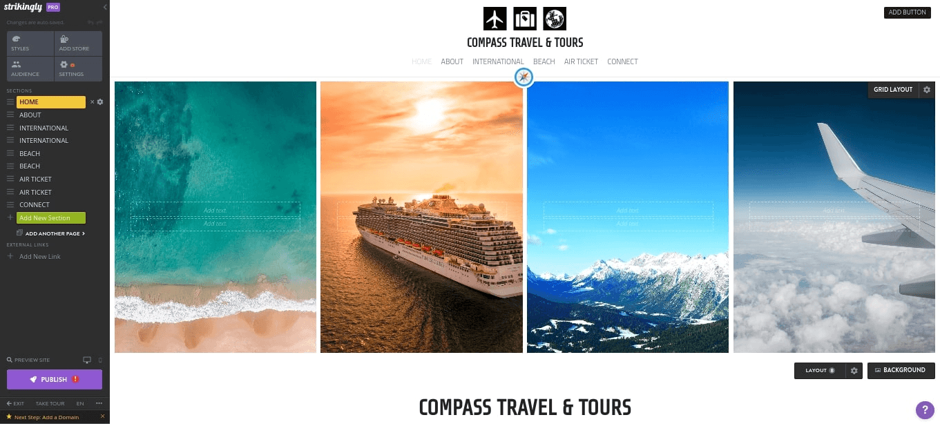 null Easy feature addition on Strikingly editor